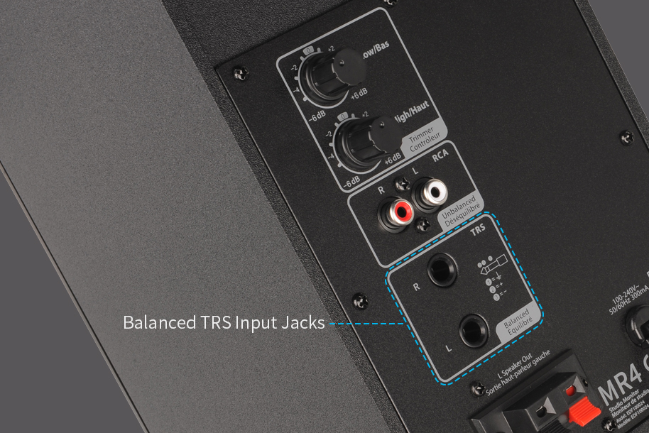 "TRS balanced input jacks" point to function key of edifier mr4