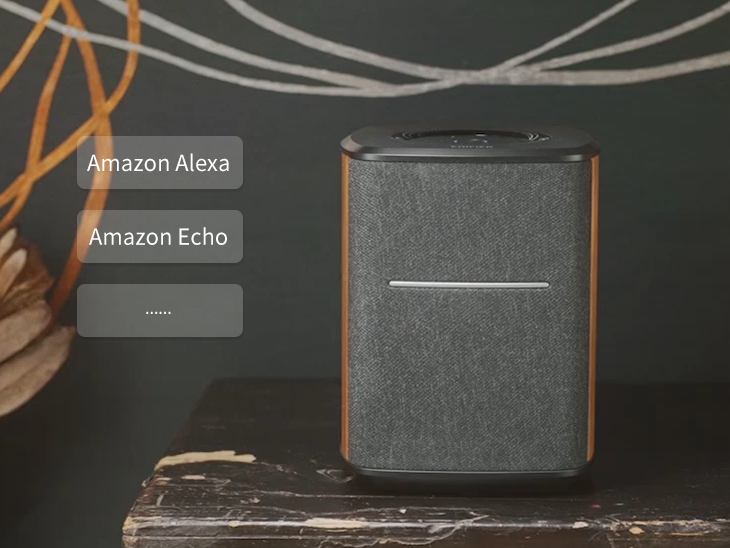 edifier MS50A SPEAKER with amazon alexa icon, amazon echo icon