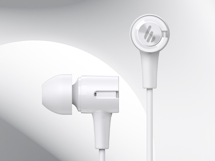 White EDIFIER P205 earbuds