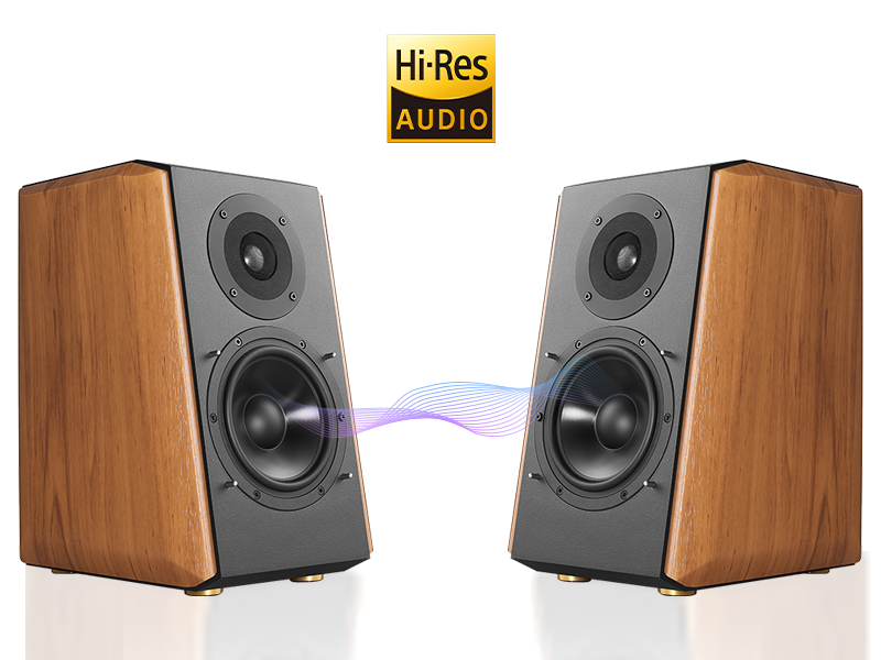 two edifier speakers. Hi-Res audio